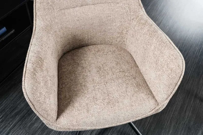 Eleganter Drehstuhl FLORENZ champagner beige Strukturstoff