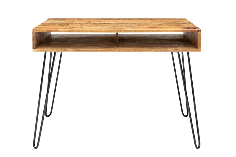 Industrie-Look Schreibtisch ALINA 100cm natur Mangoholz Metallbeine