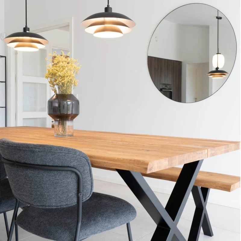 Moderner Spiegel BARCA schwarz Ø80 cm Aluminium