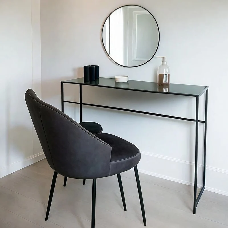 Moderner Spiegel BARCA schwarz Ø60 cm Aluminium