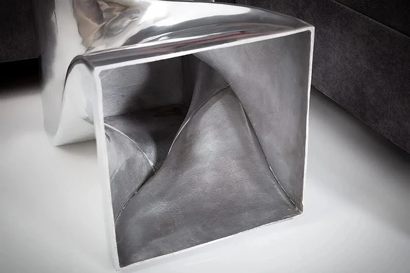 Design Beistelltisch GIRO Aluminium 45cm silber