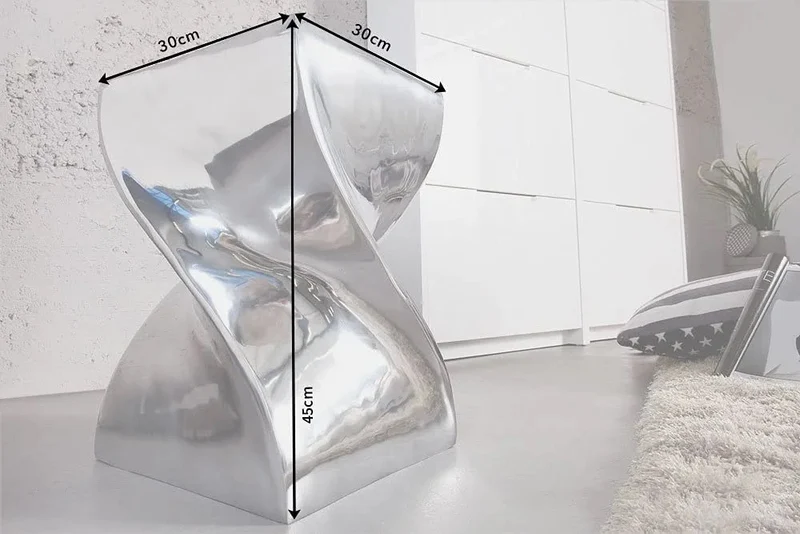 Design Beistelltisch GIRO Aluminium 45cm silber