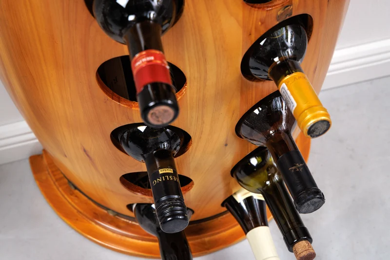 Flaschenregal BOTELLA 84cm natur Weinfass Pienienholz
