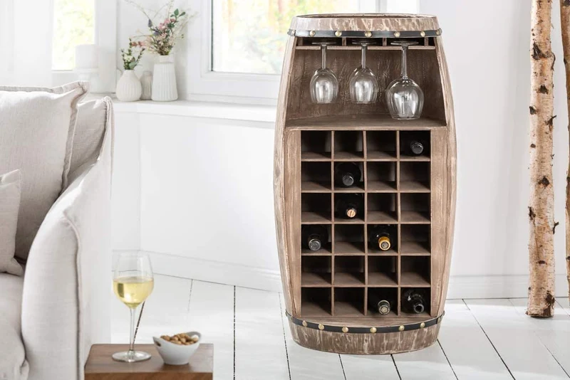 Flaschenregal BOTELLA 97cm natur Weinfass Pienienholz