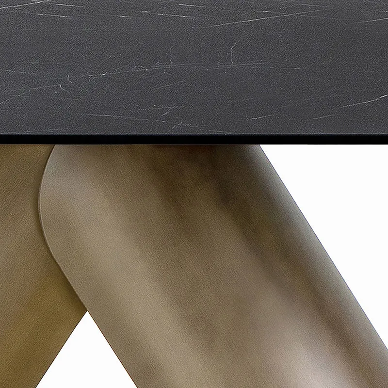 Esstisch Bronze-schwarz Keramik Tischplatte, Tisch Bronze-schwarz, Länge 200 cm