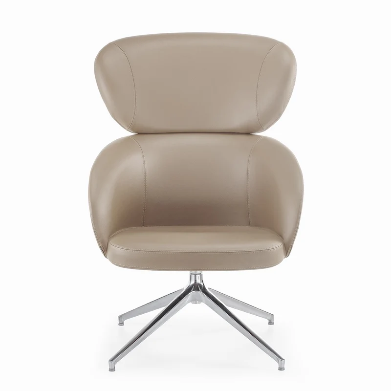 Sessel taupe Leder, Lounge-Sessel taupe drehbar
