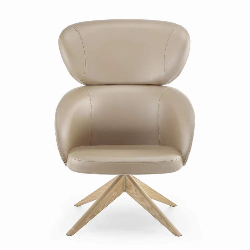Sessel taupe Leder, Lounge-Sessel taupe drehbar