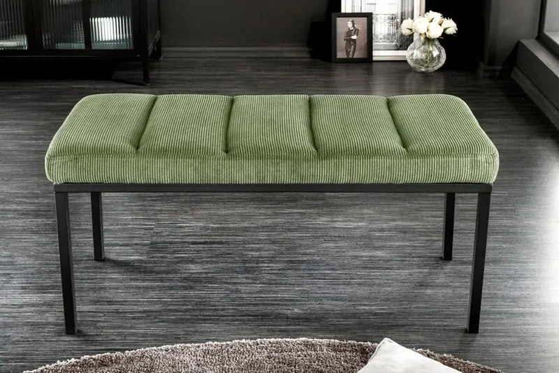 Elegante Sitzbank PLANO 80cm grün Cord