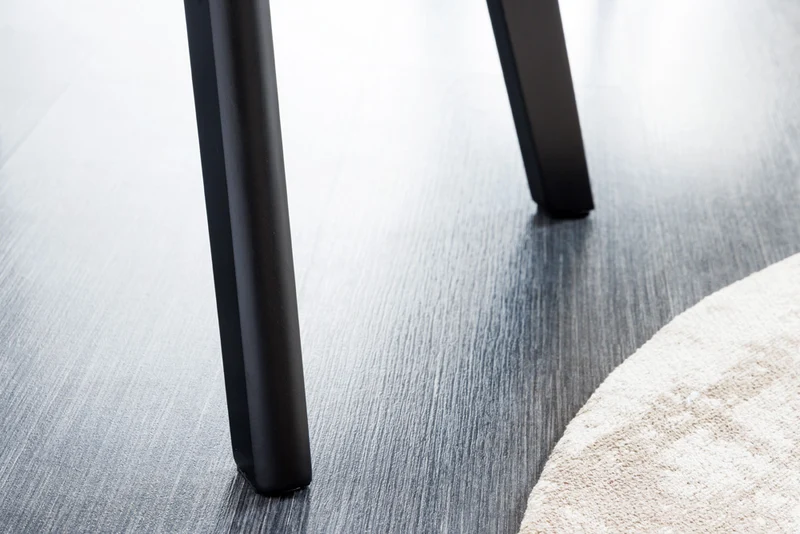 Design Stuhl DENMARK senfgelb schwarze Holzbeine