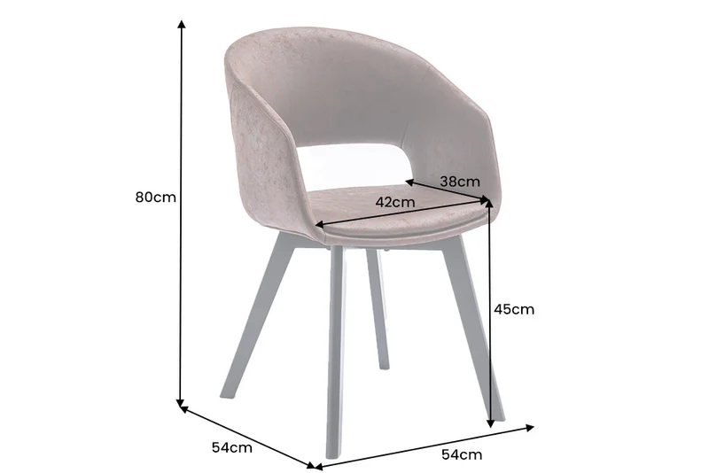 Design Stuhl DENMARK braun Mikrofaser schwarze Holzbeine