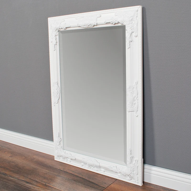 Spiegel BESSA barock pur weiß 70x50cm Holzrahmen Frisierspiegel