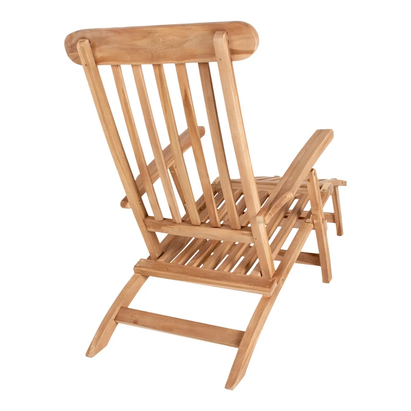 Klassischer Teak 4-Positionen-Liegestuhl RELIFE Deckchair Lounge