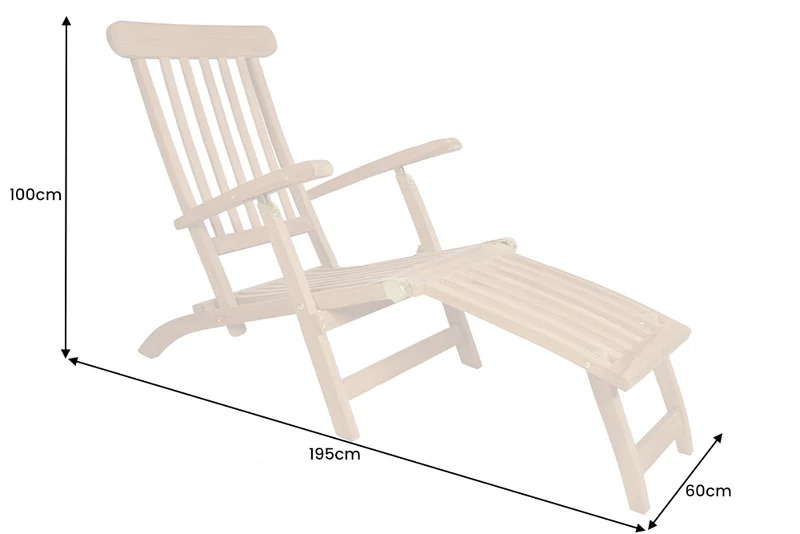 Klassischer Teak 4-Positionen-Liegestuhl RELIFE Deckchair Lounge