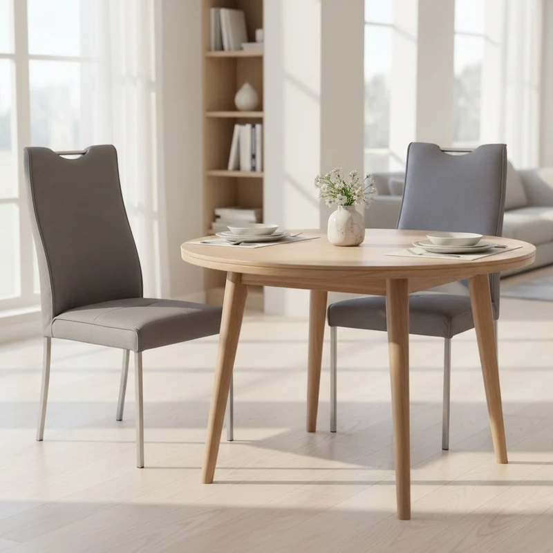 4-Fuß Stuhl 2er Set K+W 6396 - Microfaser Darkgrey