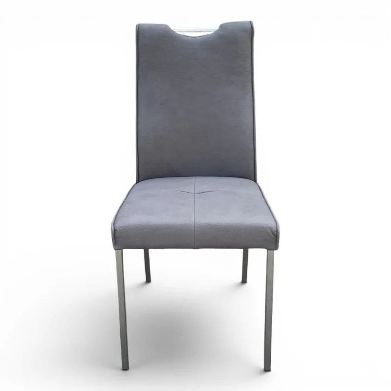 4-Fuß Stuhl 2er Set K+W 6396 - Microfaser Darkgrey