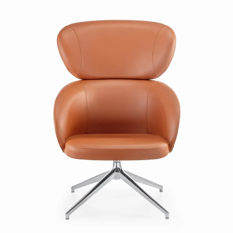 Sessel cognac Leder, Lounge-Sessel cognac drehbar