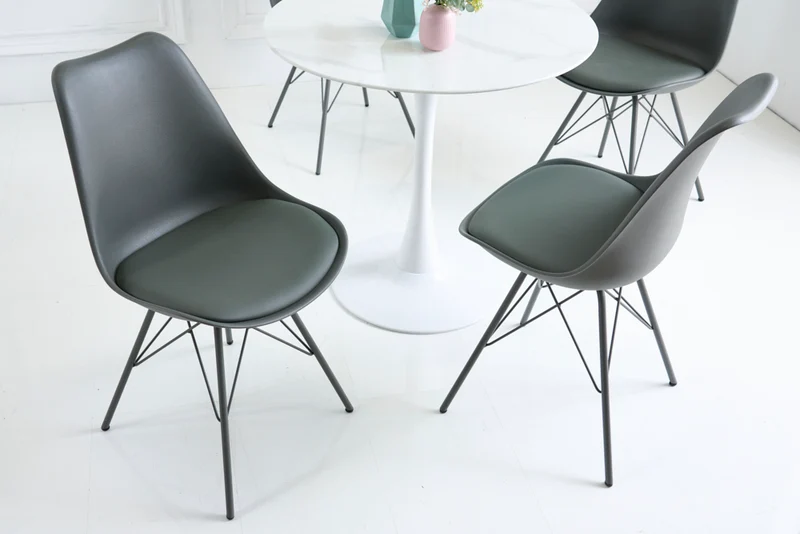 4er Set Design-Klassiker Stuhl NORWAY grau