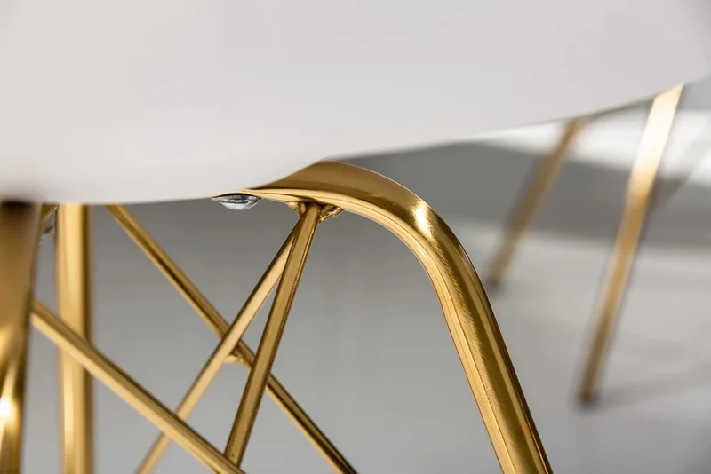 4er Set Design-Klassiker Stuhl NORWAY weiss-gold