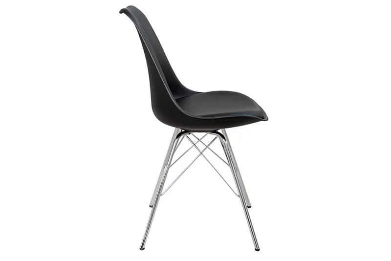 4er Set Design-Klassiker Stuhl NORWAY schwarz-silber
