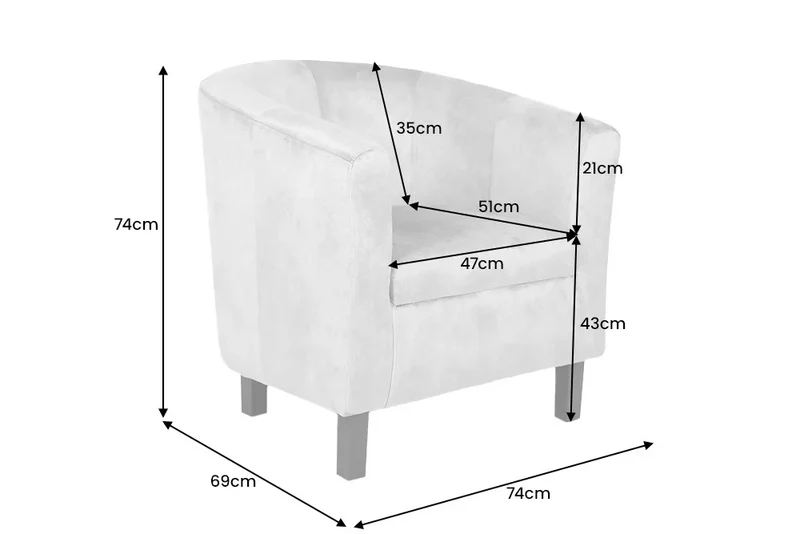 Bequemer Cocktail-Sessel POLTRONA Samt senfgelb