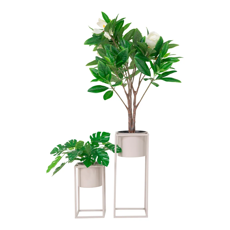 Modernes Blumentopf 2er-Set LARA beige grau