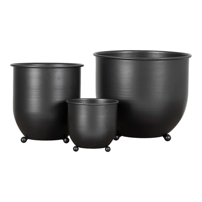 Modernes 3-tlg. Blumentopf-Set VANO aus Metall