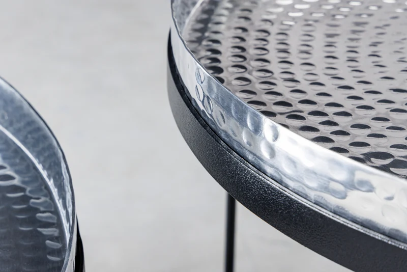 Modernes 2er Set Couchtisch MARTELLO schwarz silber
