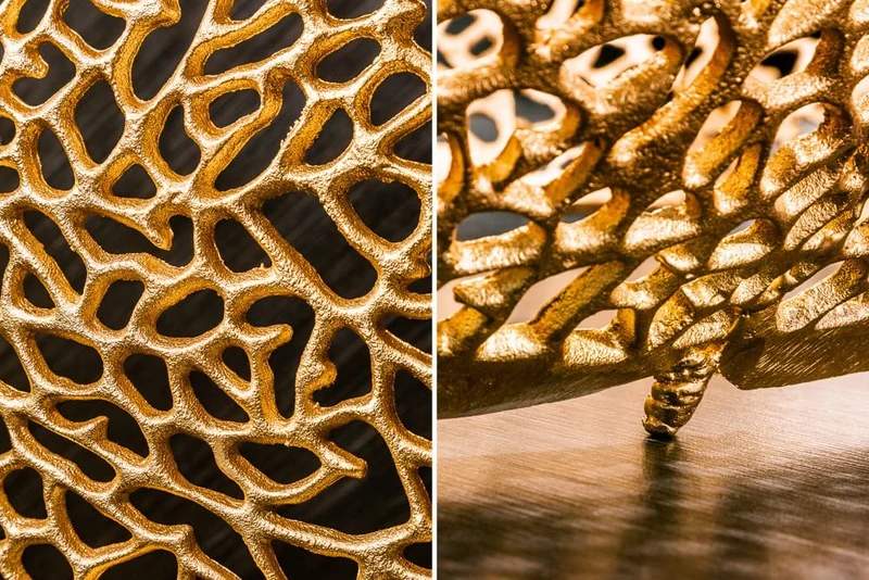 Extravaganter Couchtisch RIXOS ca.120cm Metall gold Handarbeit