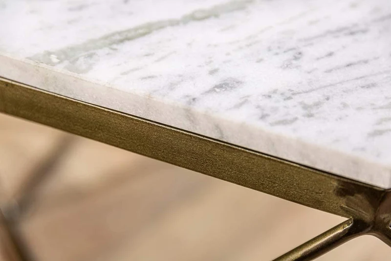 Exklusiver Couchtisch BIJOUX ca.70cm weiss Marmor