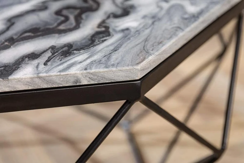 Exklusiver Couchtisch BIJOUX ca.70cm grau Marmor