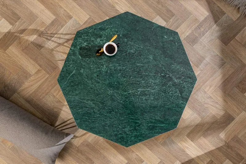 Exklusiver Couchtisch BIJOUX ca.70cm grün Marmor Metallgestell