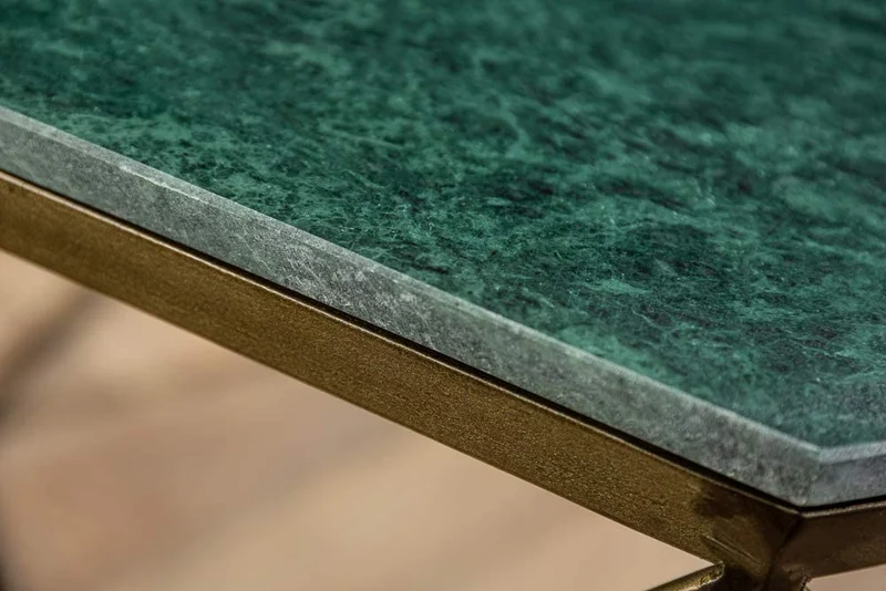 Exklusiver Couchtisch BIJOUX ca.70cm grün Marmor Metallgestell