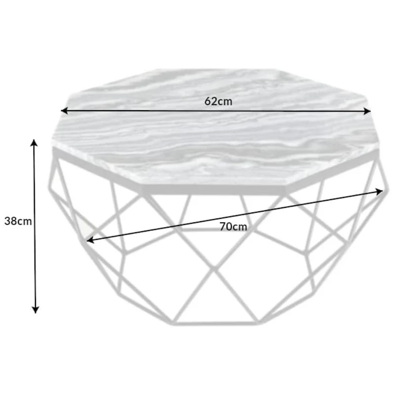 Exklusiver Couchtisch BIJOUX ca.70cm grün Marmor Metallgestell