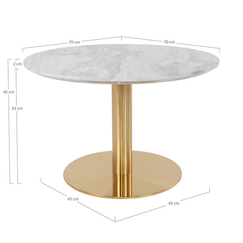 Stylischer Couchtisch ZANOL in Marmor-Look ca.D70cm