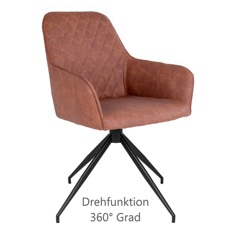 Moderner Drehstuhl BORA Esszimmerstuhl - Vintage-Braun