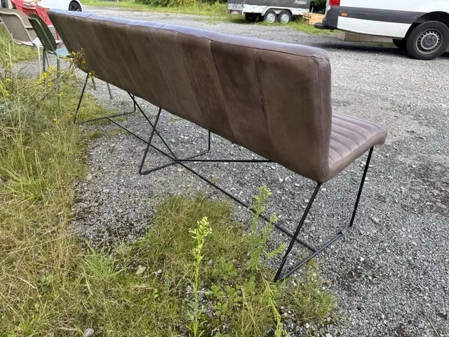 Sitzbank Leder taupe, Sitzbank taupe-grau, Länge 220 cm
