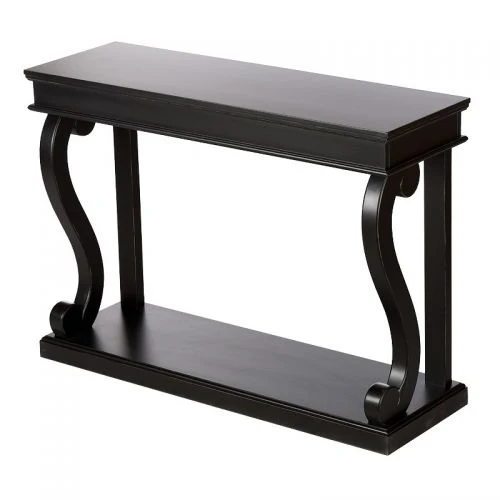 Konsole schwarz Holz, Wandtisch schwarz, Breite 140 cm