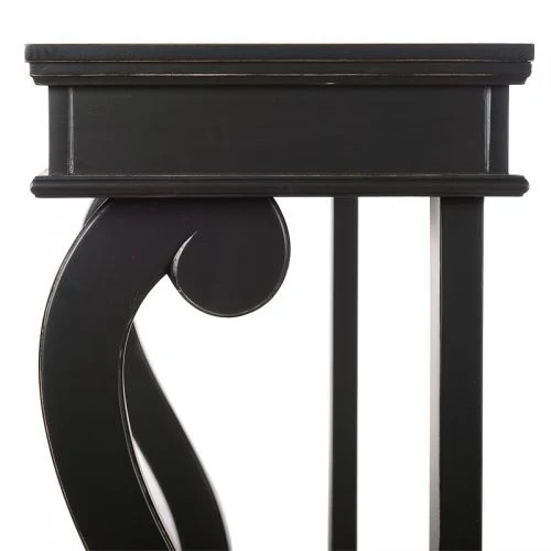 Konsole schwarz Holz, Wandtisch schwarz, Breite 140 cm