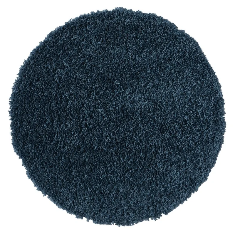 Hochflor Teppich SHAGGY dunkelblau rund diverse Größen
