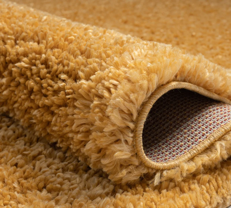 Hochflor Teppich SHAGGY goldgelb rechteckig diverse Größen