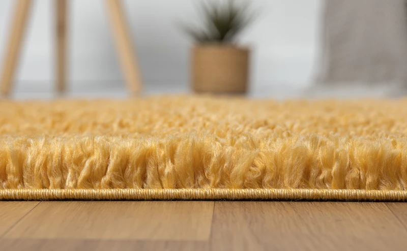 Hochflor Teppich SHAGGY goldgelb rechteckig diverse Größen