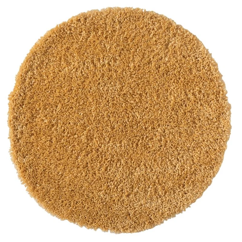 Hochflor Teppich SHAGGY goldgelb rund diverse Größen