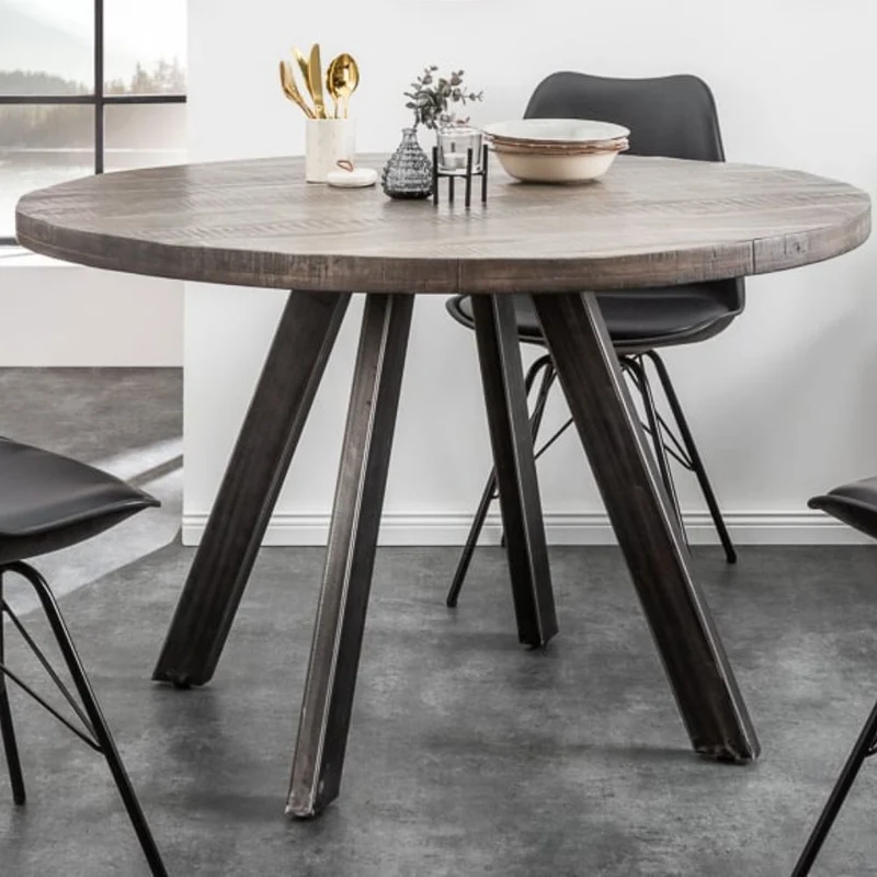 Mango Esstisch ARTE 120cm grau Industrie-Design Gestell