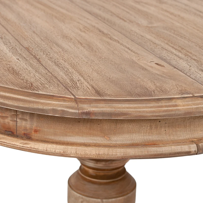 Romantischer Beistelltisch TIGA D50cm Antik-Natural Massivholz
