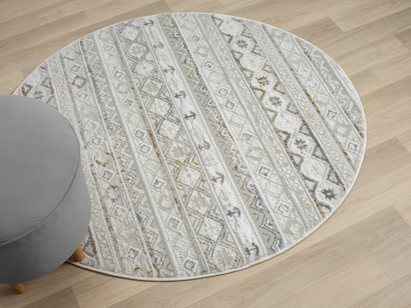 Teppich NOMAD rund Creme-Multi 120 x 120 cm