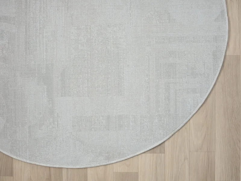 Teppich CERCHIO rund Creme-Grau 120 x 120 cm