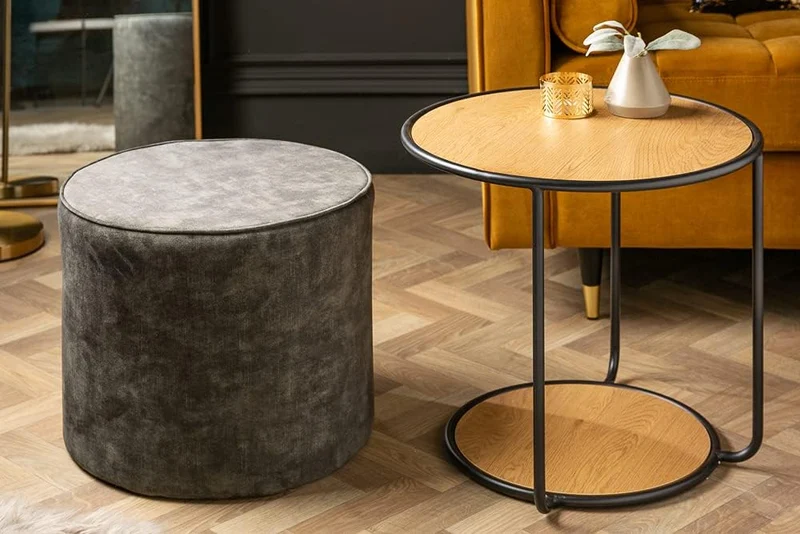 Modernes 2-tlg. Set DUE 55cm - Couchtisch und Hocker