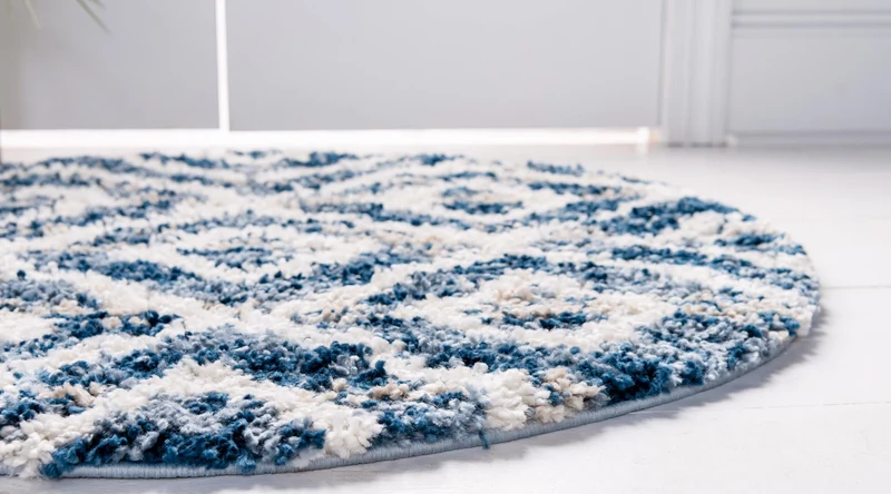 Teppich "Top Shag" Rund Blau 100x100 cm