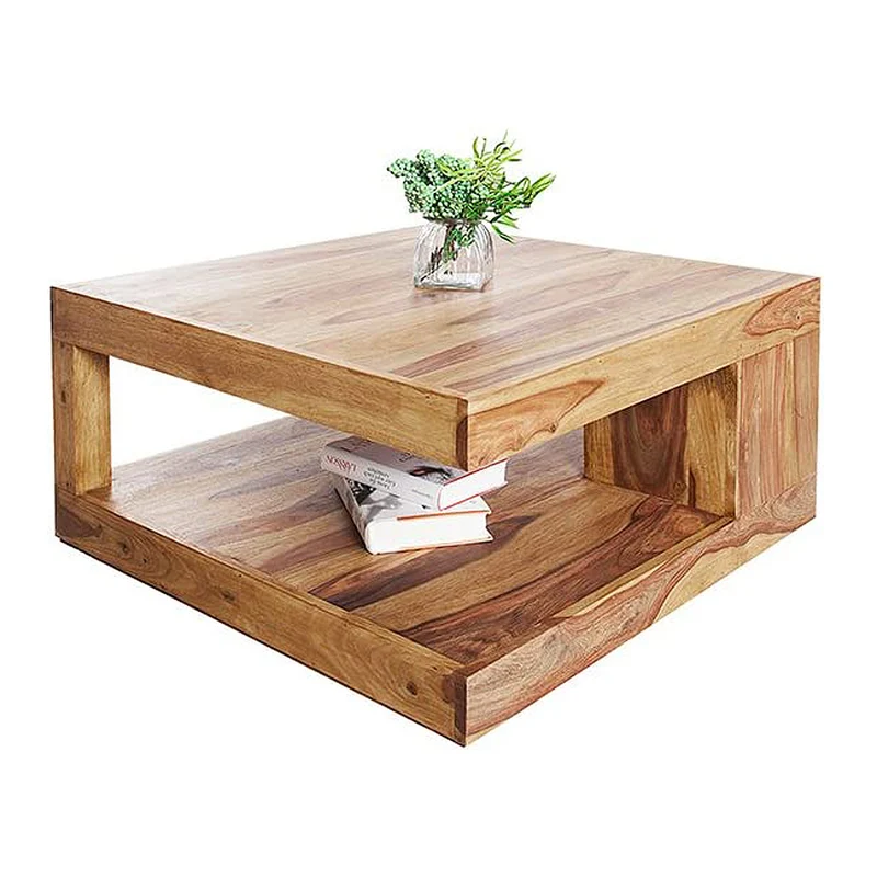 Puristischer Couchtisch SHIVA ca.80x80cm massiv Palisander
