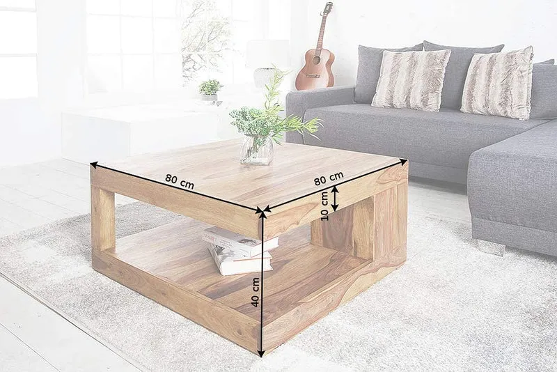 Puristischer Couchtisch SHIVA ca.80x80cm massiv Palisander